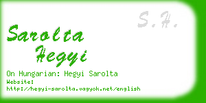 sarolta hegyi business card